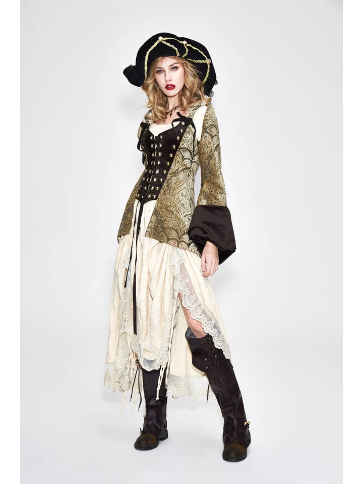 BLK/GLD CT102 - Pirate Jacket med aftagelige ærmer for engroshandel på Faire3