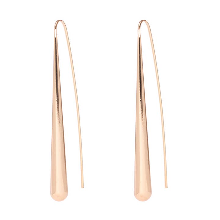 Orecchini pendenti allungati in oro Sydney per la vendita all'ingrosso da parte di Edgy Petal Jewelry