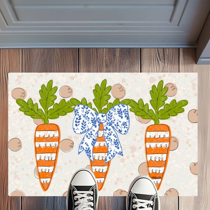 Carrot Patch Trio with Bow Rug Floormat for wholesale by Baxter & Me