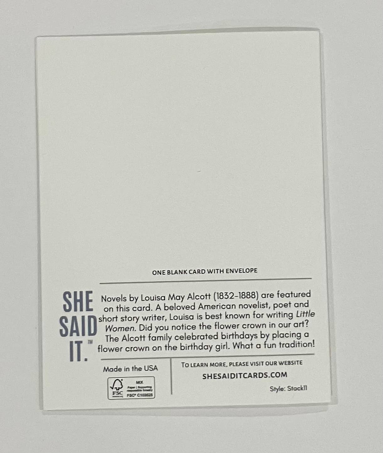 She Said It. - Vente Cartes d'anniversaire - Carte d'anniversaire de Louisa May Alcott !1
