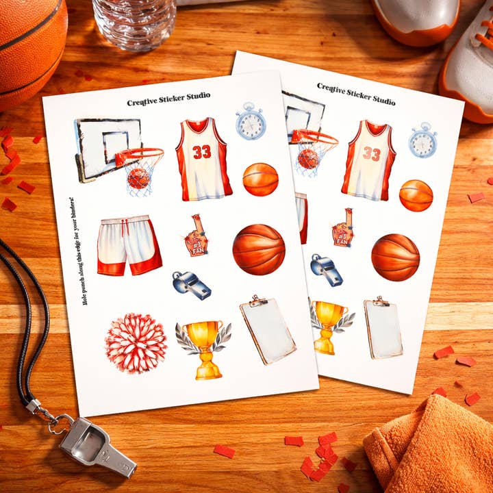 Sticker Sheet Set of 2 - Basketball #1 Fan for wholesale by Creative Sticker Studio