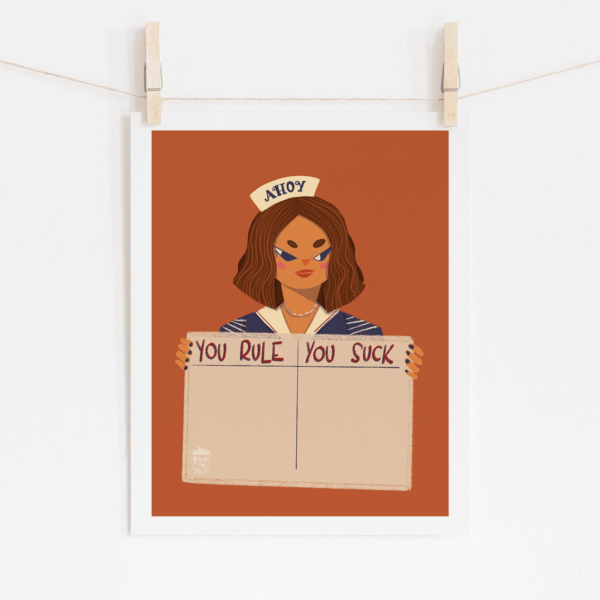 SHAWNA CHAN - Wholesale  - Stranger Things - You Rule You Suck Art Print1