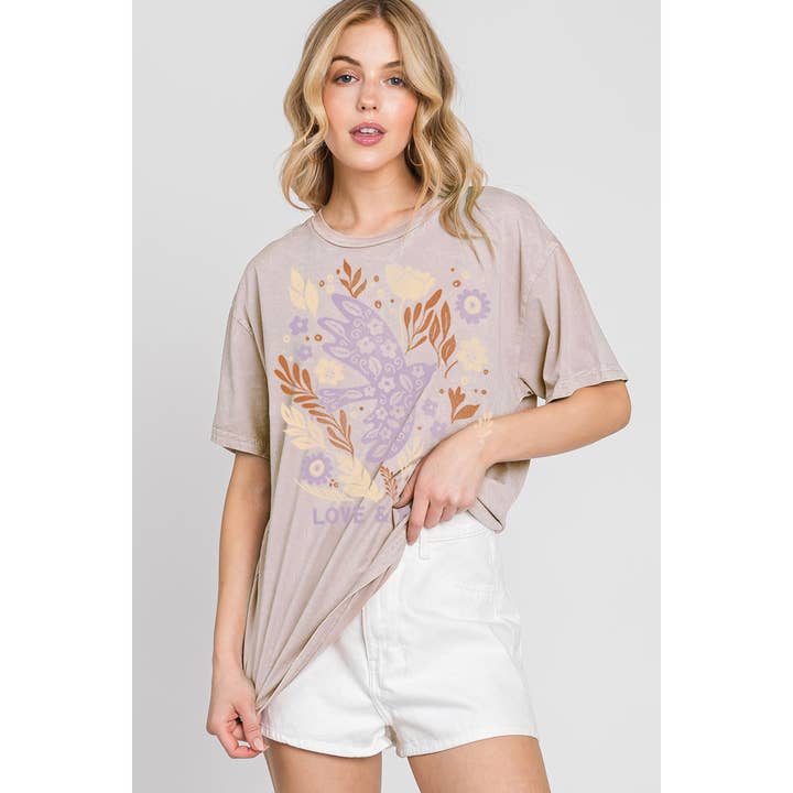 HRTandLUV - Wholesale T-Shirt (Graphic) - Women's - LOVE N PEACE MINERAL GRAPHIC TEE4