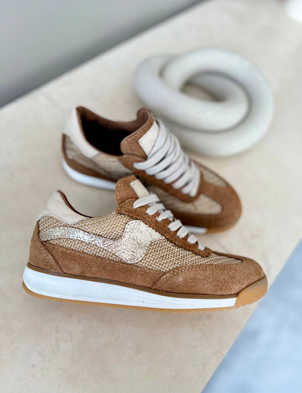 PMK SHOES - Vendita all'ingrosso Sneakers di tendenza - Donna - Poema - Cammello - Sneakers in Pelle di Mucca Fatte a Mano1