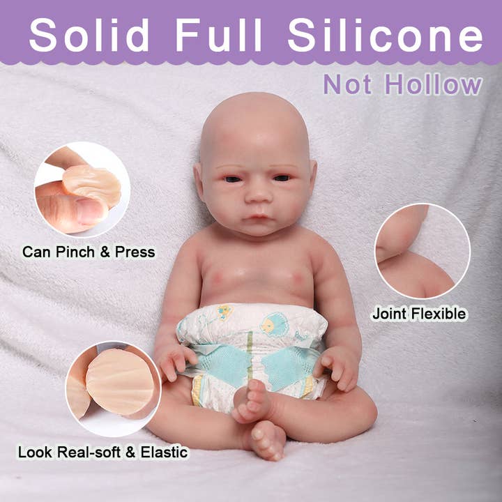Serendoll - Wholesale Doll - Kids - Serendoll 18.5"/ 47 Cm Full Silicone Reborn Baby Doll,solid Lifelike Bold Girl 0131