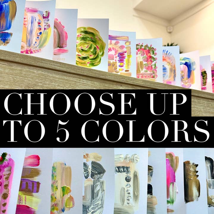 *CUSTOM* Hand Painted Modern Art Cards (choose your colors) for wholesale by Quartz Row