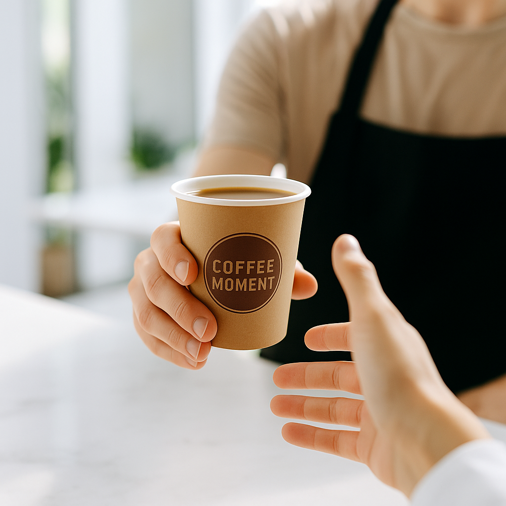 Biomatea - Wholesale Disposable Cup - Coffee Moment Coffee Cup, Coffee to Go Paper Cup – 4 Sizes, for Hot & Cold Beverages14