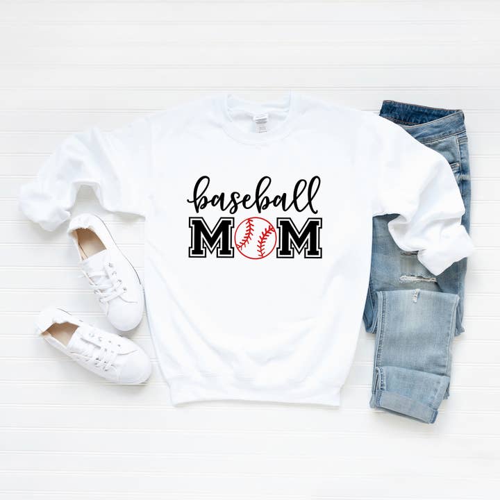 Baseball Mom With Ball | Sweatshirt | Sports | Summer for wholesale by Olive And Ivory Wholesale