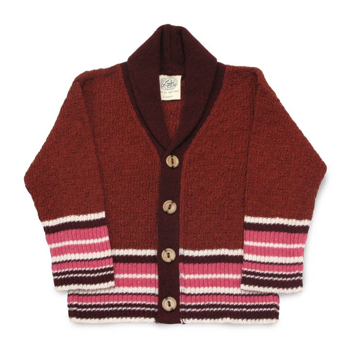 Librarian Recycled Cotton Baby/Toddler Sweater - Rust for wholesale by loop collection