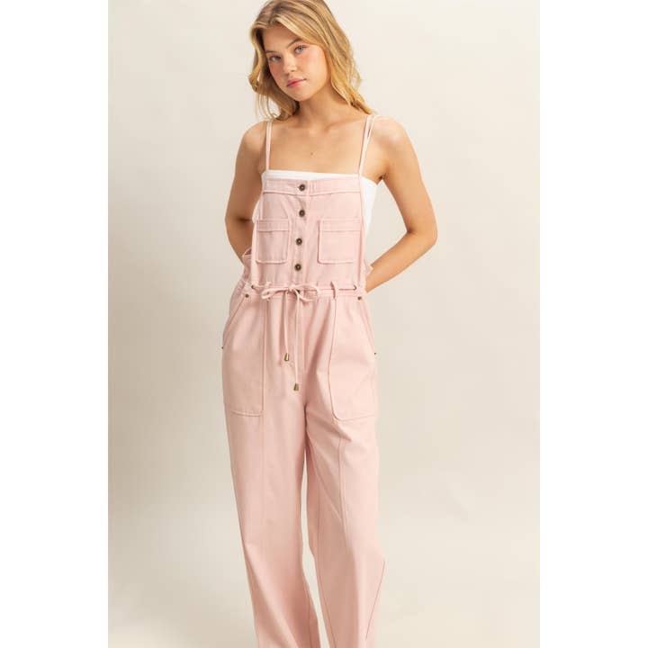 HYFVE - Wholesale Jumpsuit - Women's - HF24E170-Front Button Washed Twill Overall