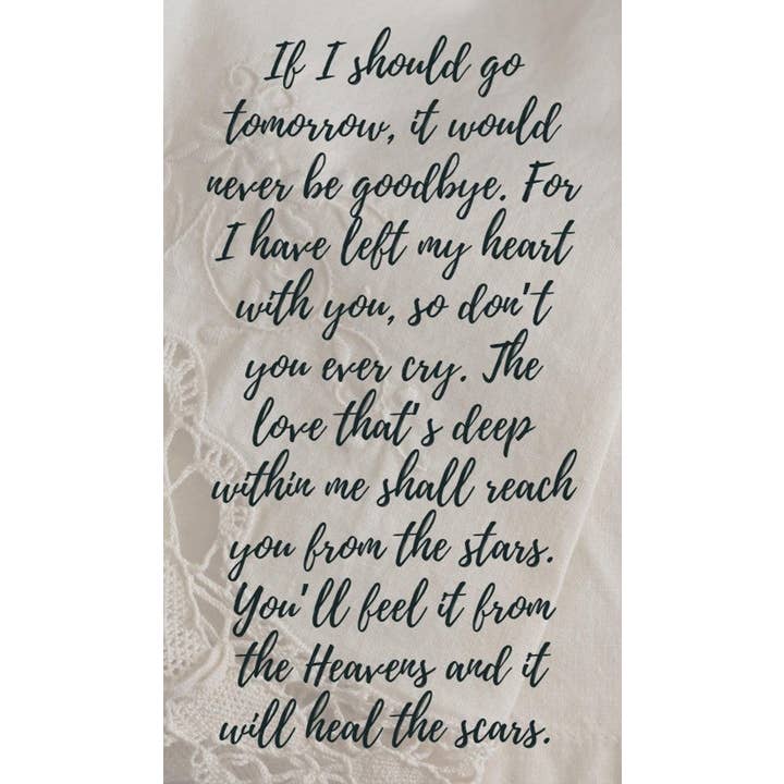 Si je devais partir demain - Art mural de deuil pour la vente par Roslyn Décor