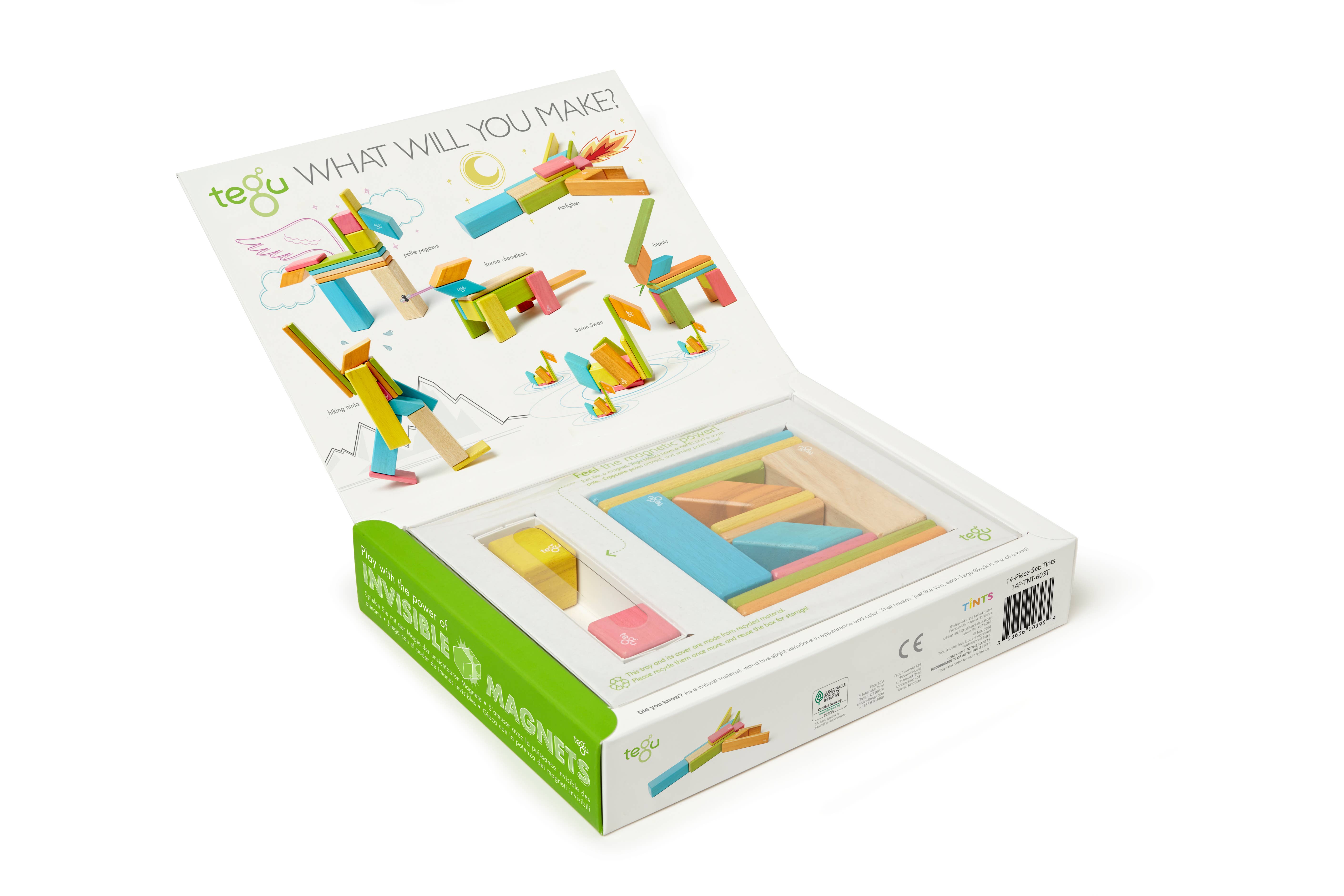 Tegu - Wholesale Building Set - Kids - 14 Piece Magnetic Wooden Block Set6