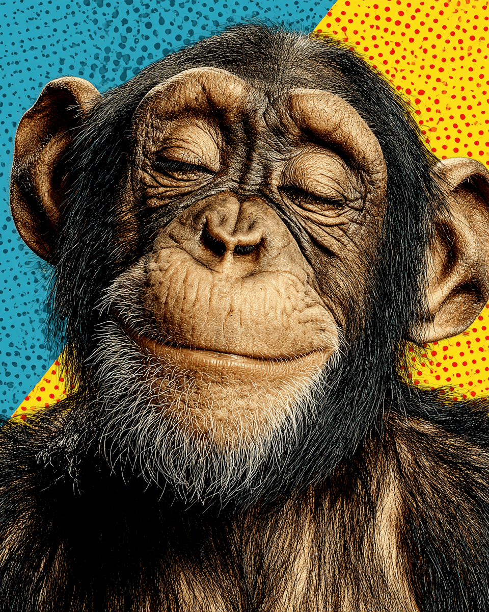 Mowbi - Wholesale Art Print - Loving Chimpanzee Mom & Baby - Zoo Animals - Biophilic Wildlife Art Print - 8"x10" Artwork for 11"x14" Frame8