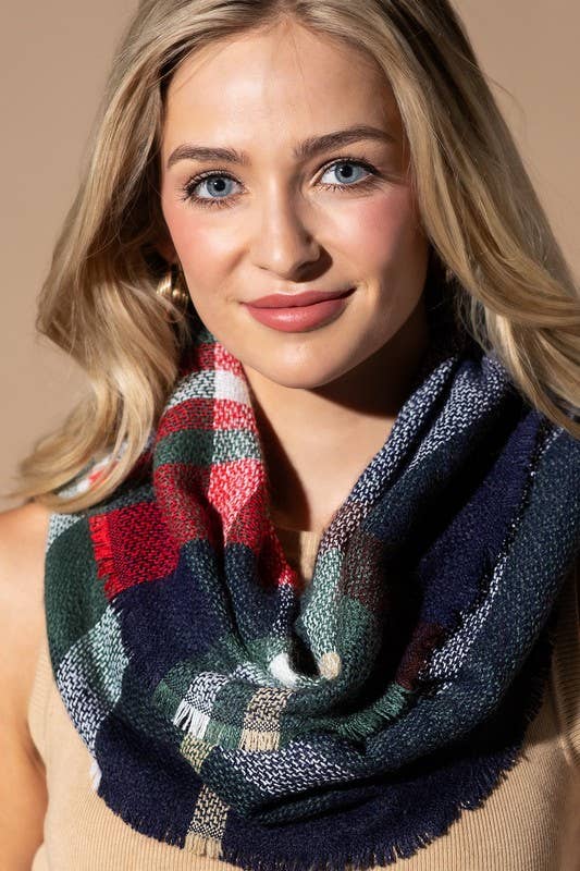 Urbanista - Wholesale Scarf - Women's - Basic Everyday Plaid Infinity Scarf3
