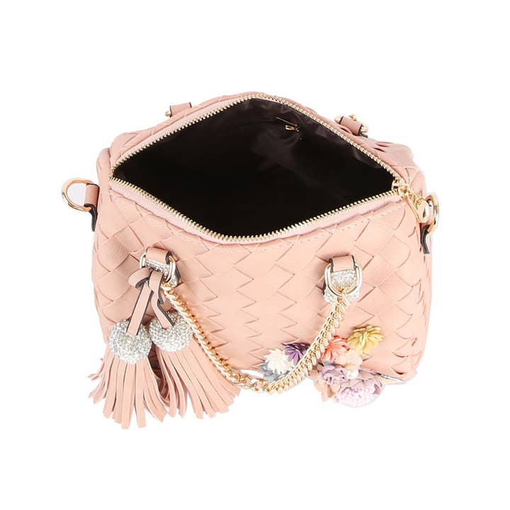 Handbag Factory Corp - Wholesale Shoulder Bag - Women's - Raised Floral Woven Shoulder Bag