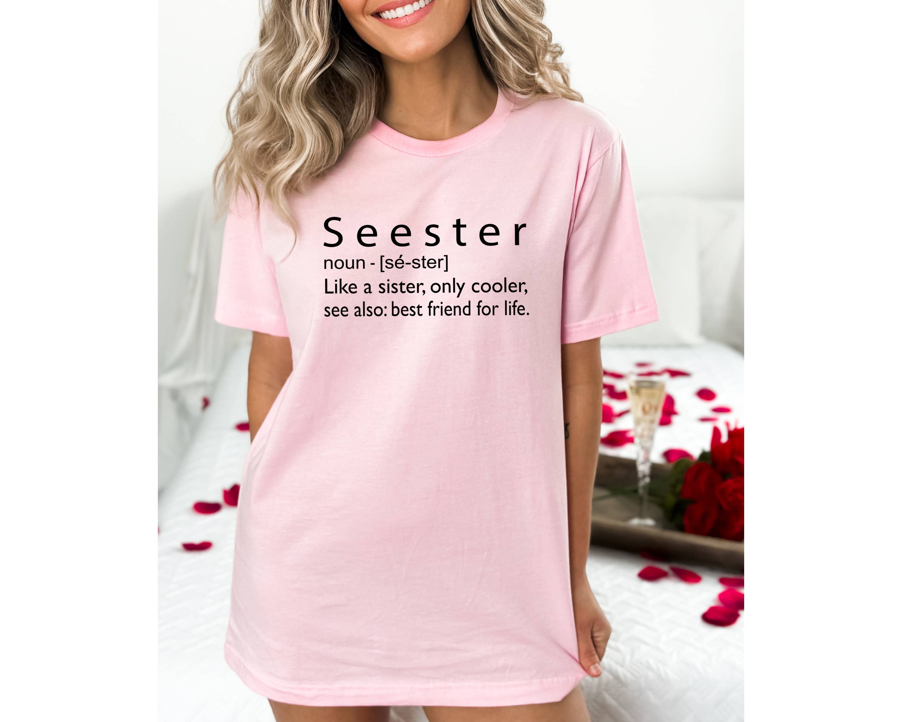 Custom T Story - Wholesale Screen Printed T-Shirt - Women's - Seester Noun Shirt, Seester Definition T-Shirt, Gift for Sis1