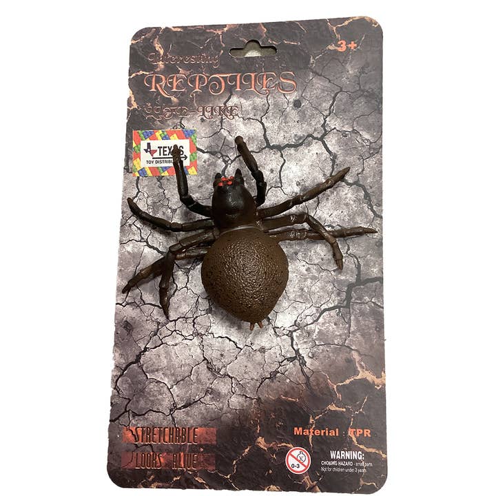 Texas Toy Distribution - Wholesale Figurine Toy - Kids - Spider Soft Rubber Figurine on Peggable Board