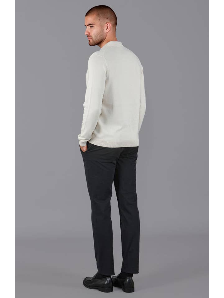 Paul James Knitwear - Wholesale Polo - Men's - Mens Lightweight Cotton Buttonless Polo Shirt