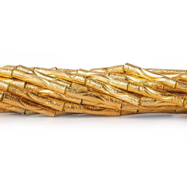 12 mm 22 kt vergoldete Messingröhren 8 Zoll 17 Perlen für den Großhandel von The Bead Traders