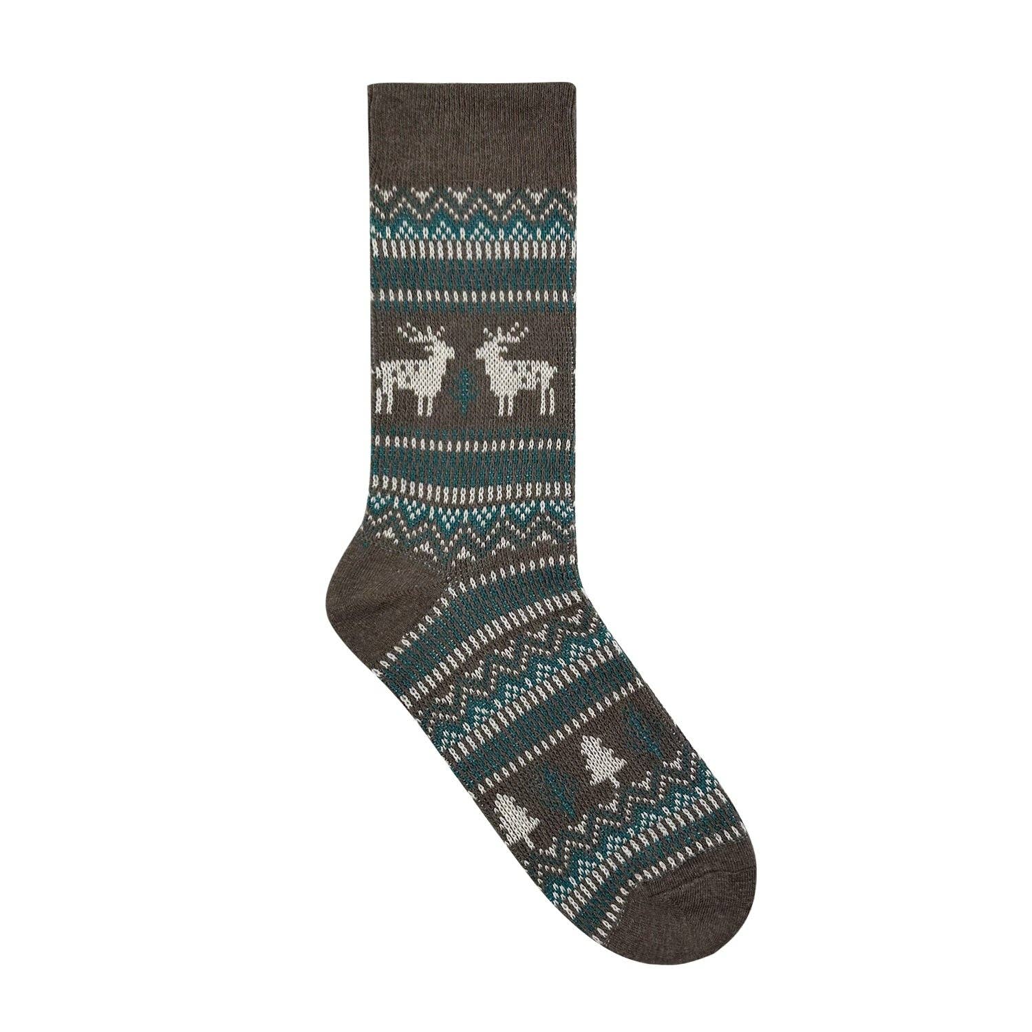 7DAYSSOCKS - Vente Chaussettes – homme - Chaussettes Crew Deer en jacquard pour hommes4