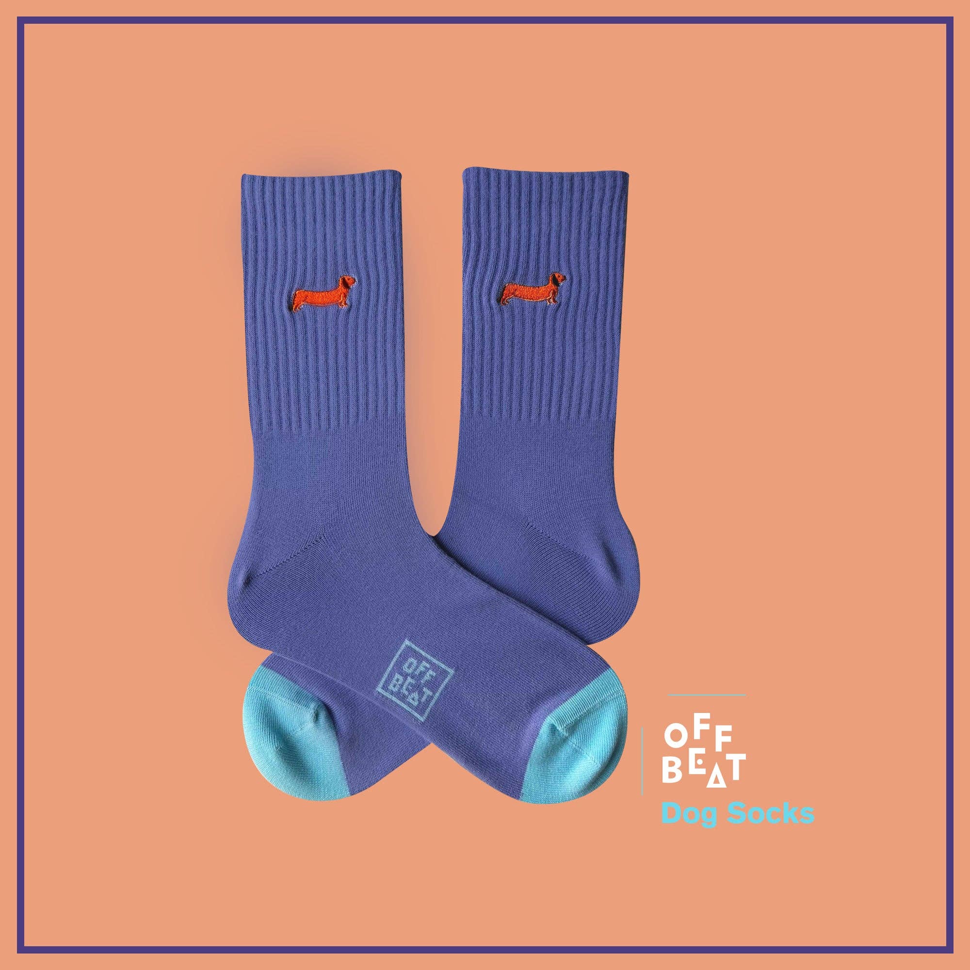 Offbeat – Engroshandel Strømper - Unisex – Broderet Gravhund I Engros1