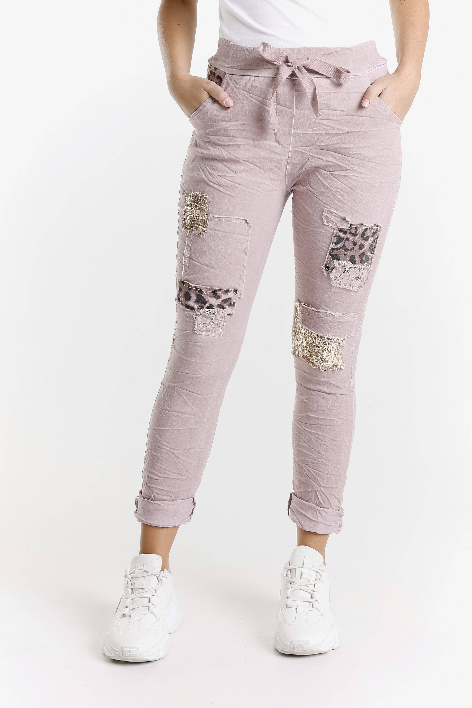 TINA Stephens Italy/Tees By Tina – Engroshandel Bukser - Dame – Kelly Leopard pailletbukser med pailletter (PL192L)12
