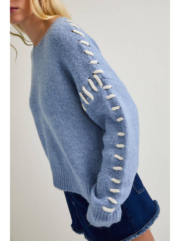 LE LIS - Wholesale Knit Sweater - Women's - STITCH DETAIL SWEATER TOP26