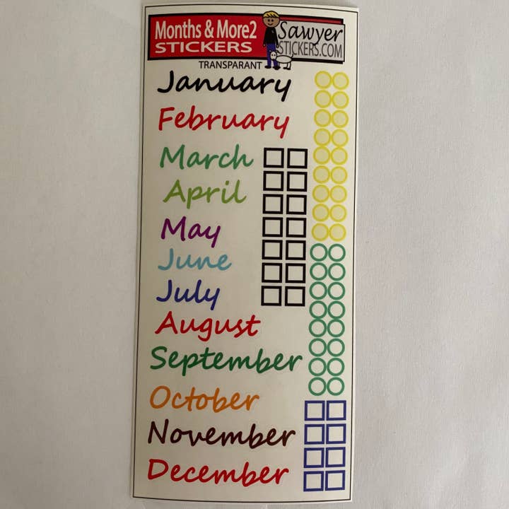 Transparent Monthly Names (Multi) for wholesale by The Polka Dot Box