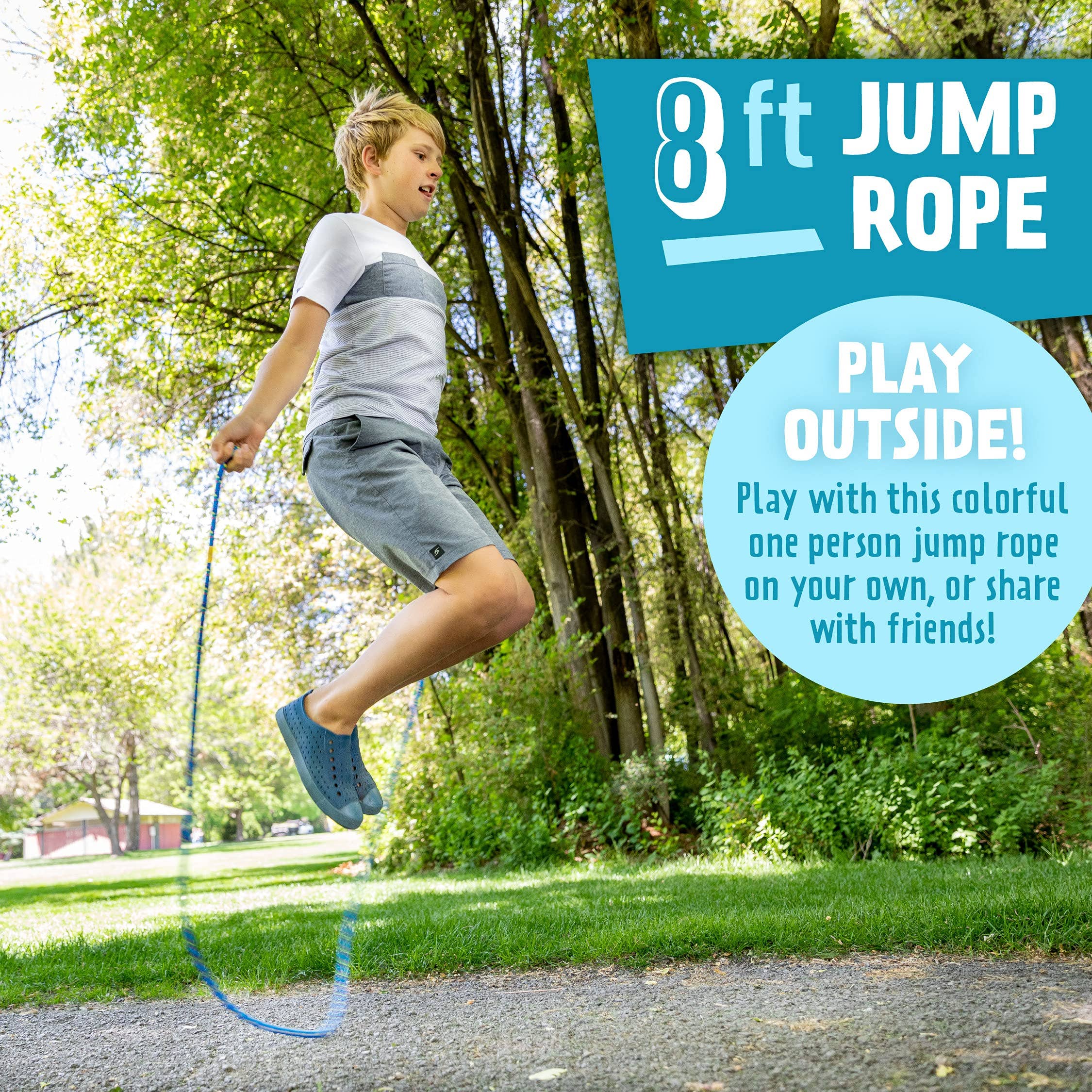 Frustration Free Solutions - Wholesale Sporting Game - Kids & Baby - Turquoise 8Ft Jump Rope - Rainbow By Just Jump It1