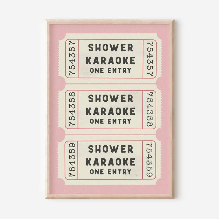 Shower Karaoke Ticket Print for wholesale by byKHAY