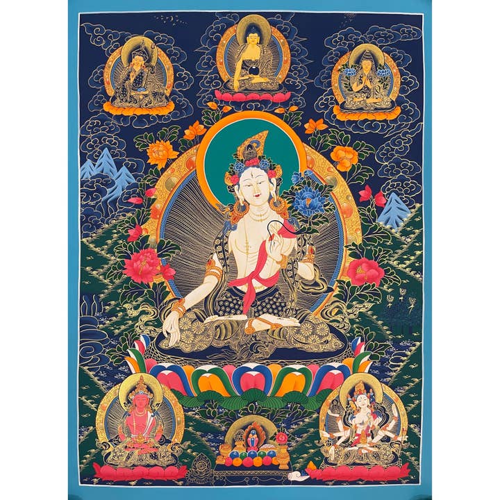Hvide Tara Thangka for engroshandel hos Art Of Tibet