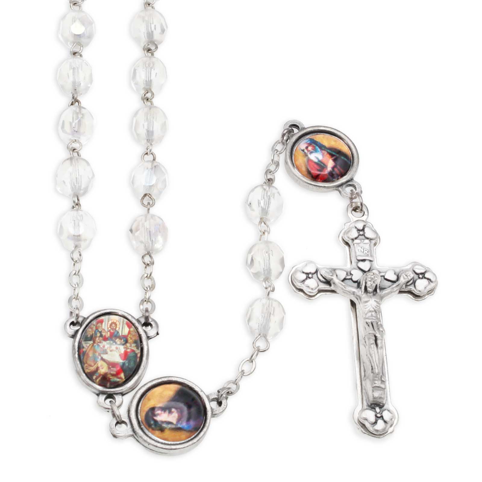 RM Trading - Wholesale Prayer Beads Necklace - Apostles Rosary Clear Crystal Beads and Booklet2