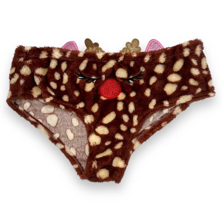 Kinky Pleasure - Wholesale Underwear - Women's - Kinky Pleasure - ZM001 - Christmas Slip Reindeer - Brown