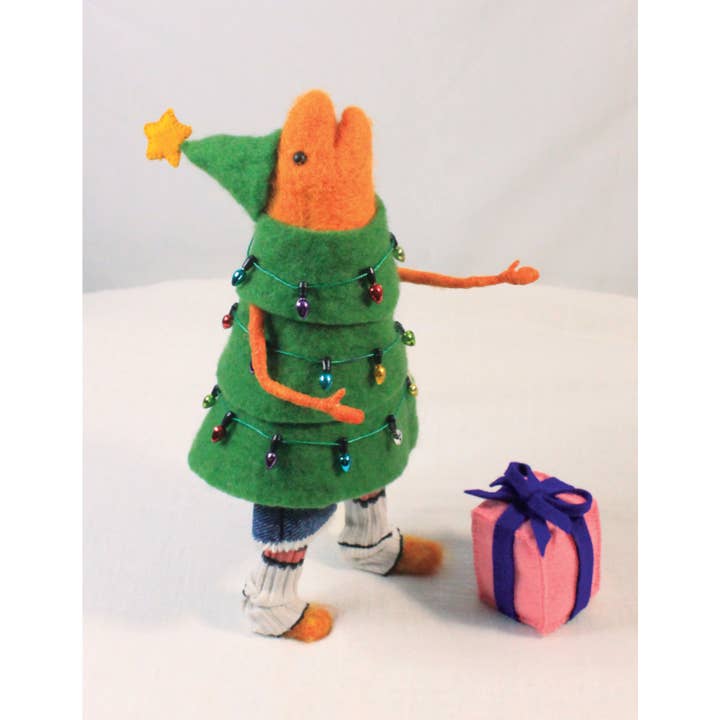 Fish Christmas Tree with arms | Winter Seasonal Card for wholesale by Emmy's Fibre Arts