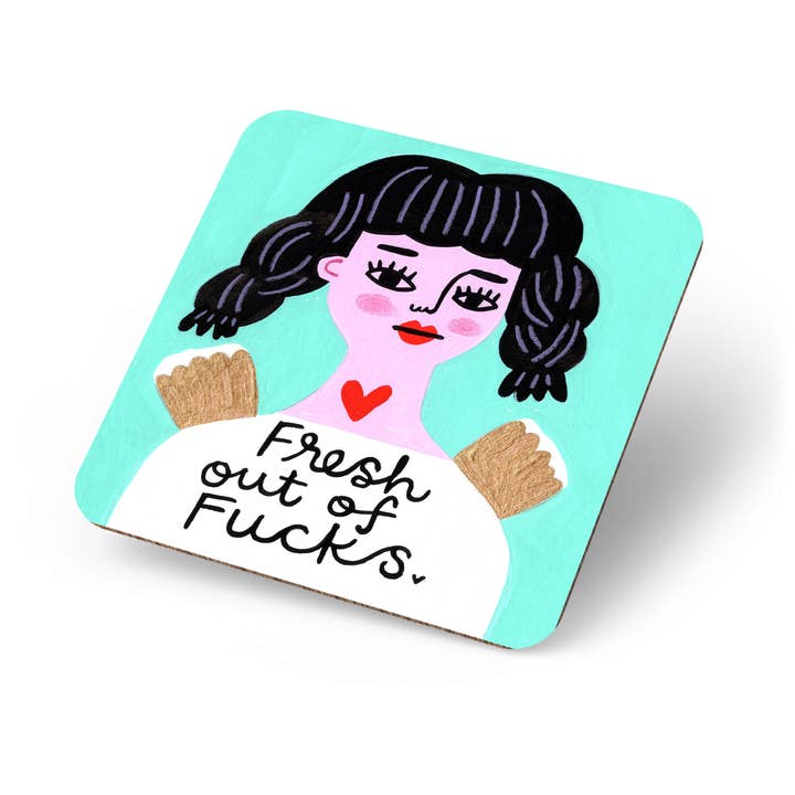 Disrupted Industries - Wholesale Coasters - Fresh Out of Fucks Grumpy Angel Coaster