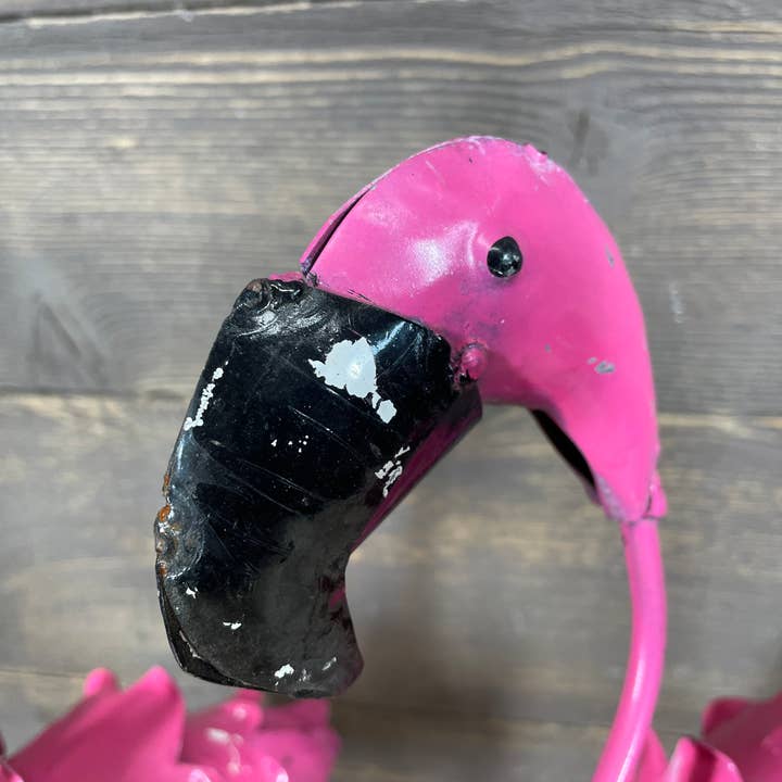 My Amigos Imports - Wholesale Outdoor Ornament/Decor - Pink Flamingo-ER-Small-Metal-Garden-Yard Art-Small-6x9x15H