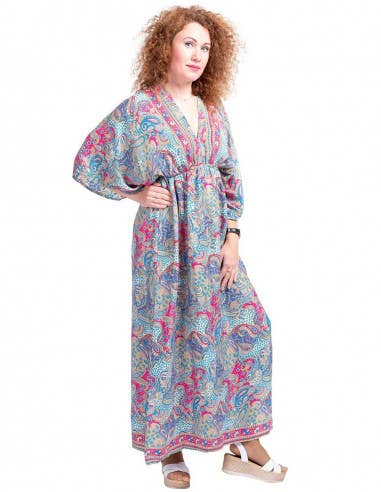 Beige Jurk met V-achterprint voor groothandel op Faire1