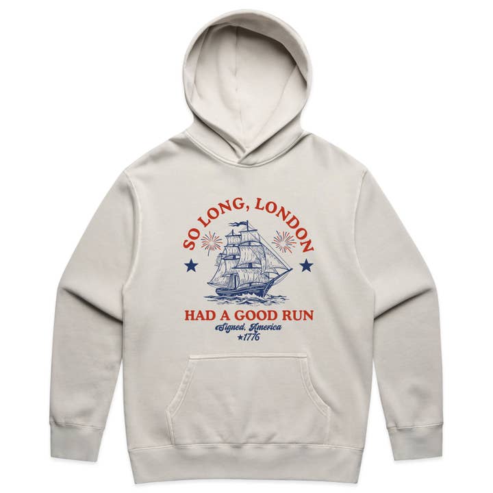 Funny Patriotic Graphic with So Long London Text – Faded Hoodie for wholesale by OSME
