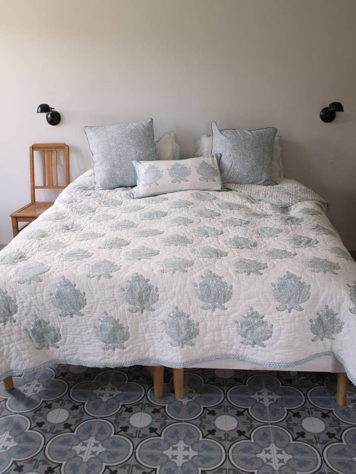 Edredom artesanal macio Árvore da Vida Mineral 220 x 240 cm por atacado de Rozablue