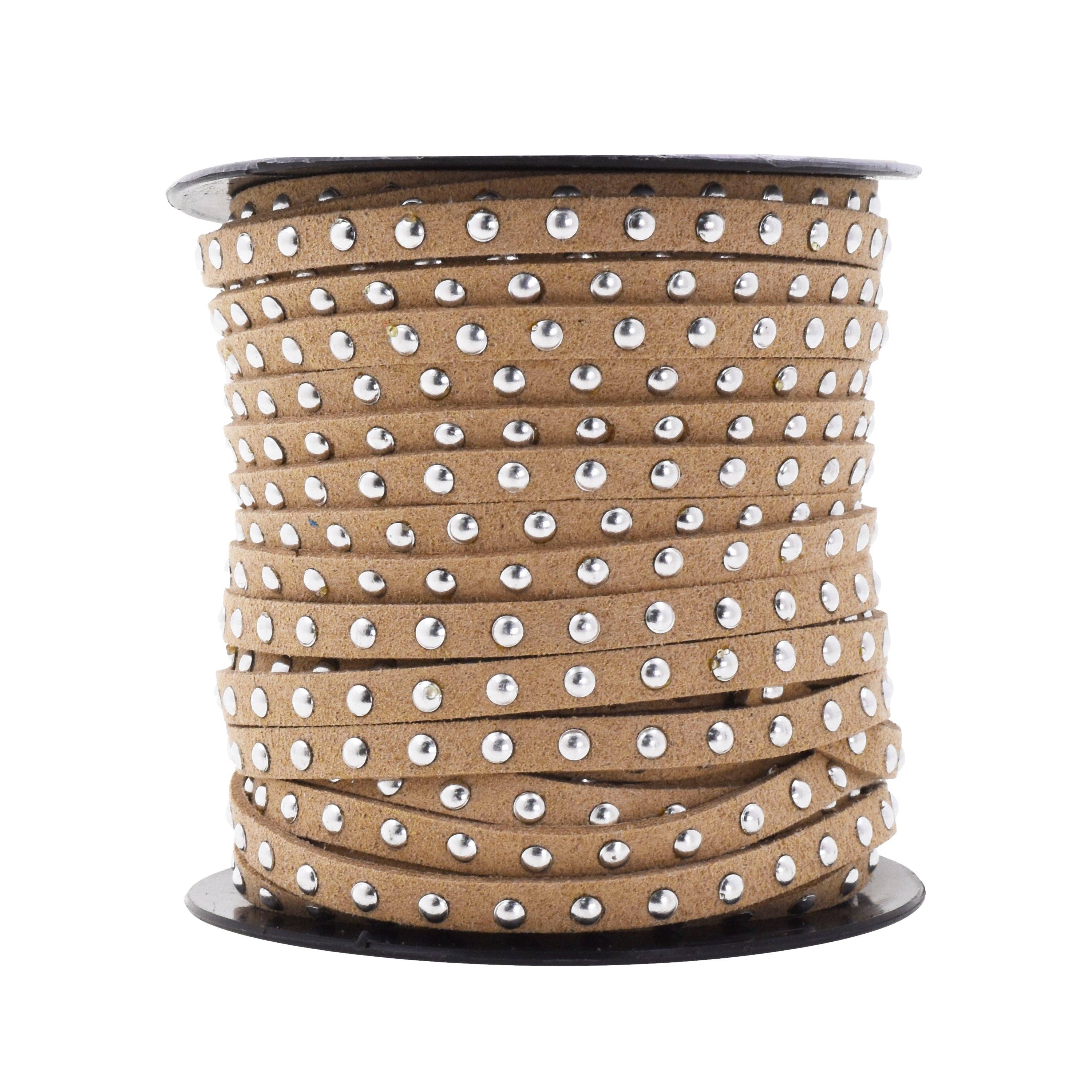 Mandala Crafts - Wholesale Craft supplies - 5mm Studded Faux Suede Cord Rope for Jewelry Making21