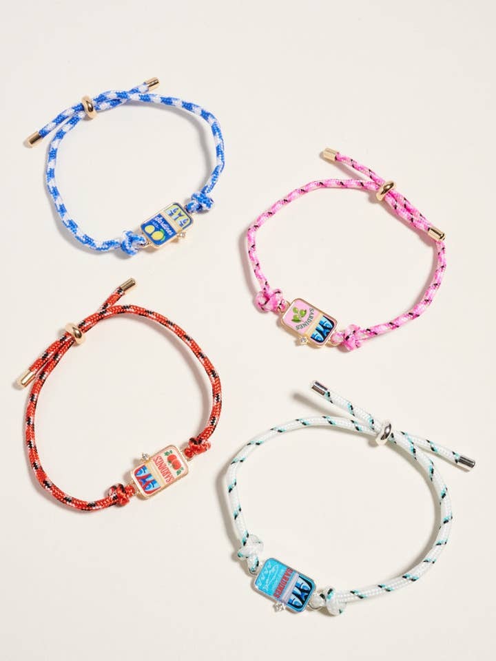 7.25 Inch Canned Sardines Rhinestone Rope Bracelet for wholesale by Designature New York