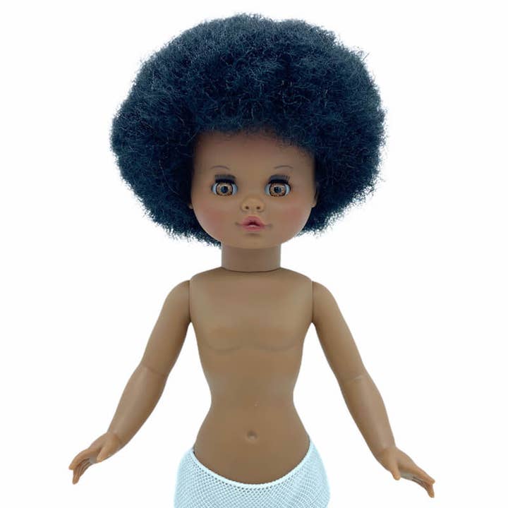 Muñeca de colección y artesanía – wholesale Doll – Kids – Sintra doll 40 cm. nude mulatto hair afro brown eyes