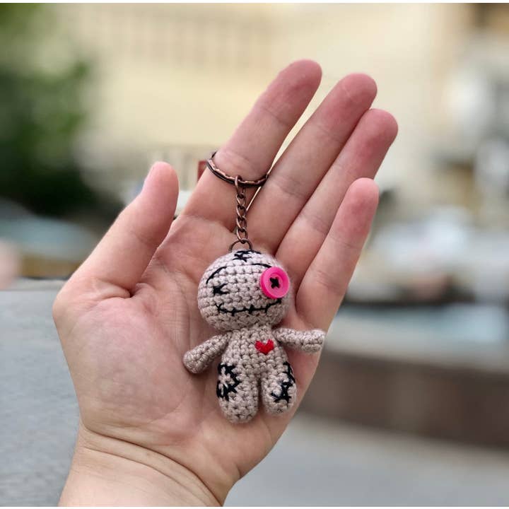 TOMOPOD LLC - Wholesale Keychain - Women's - Cute Voodoo Doll Crochet, Tiny Voodoo Doll Amigurumi 3