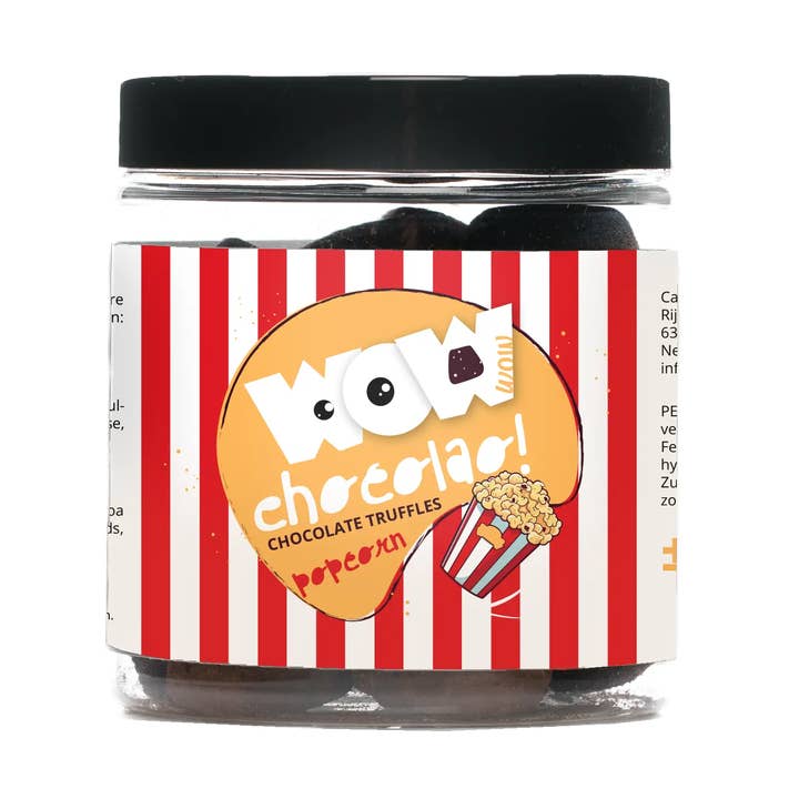 Popcorn Chocolate Truffles - Gifting jar 130g for wholesale by WOW Chocolao!
