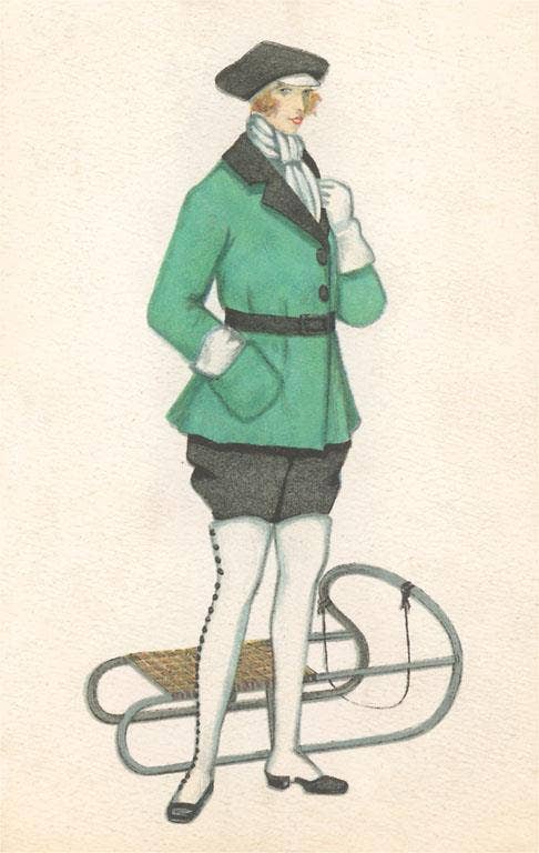 Found Image Press – wholesale Magnet – Magnet FN-616 Winter Outfit with Sled0