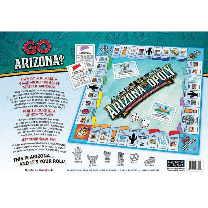 Outset Games and Cobble Hill Puzzles - Wholesale Board Game - Arizona-Opoly Board Game, by Lake for the Sky