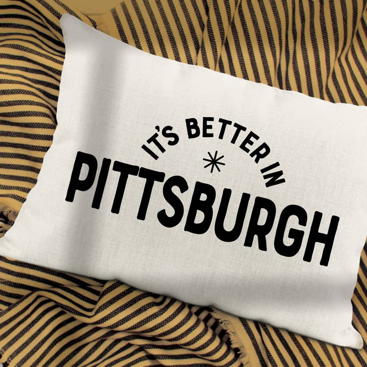 Personalized City Lumbar Pillow, It's Better In, name drop for wholesale by Rock Scissor Paper