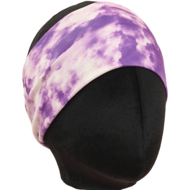 Purple and White Stretch Headband for wholesale by The Sassy Olive Handmade Headbands