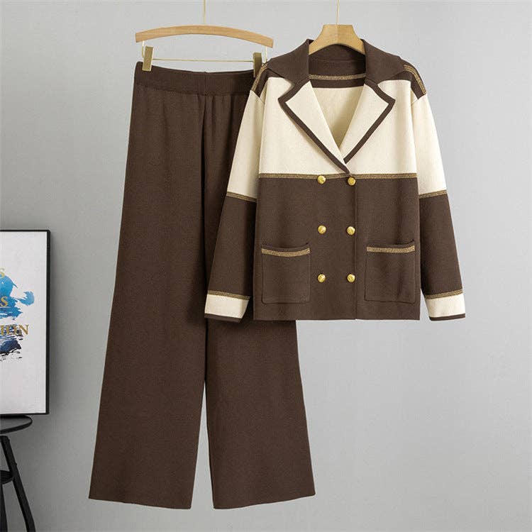 Marayn - Wholesale Suit Set - Women's - Chic Colorblock Knit Suit Spring 2025 Fashion5