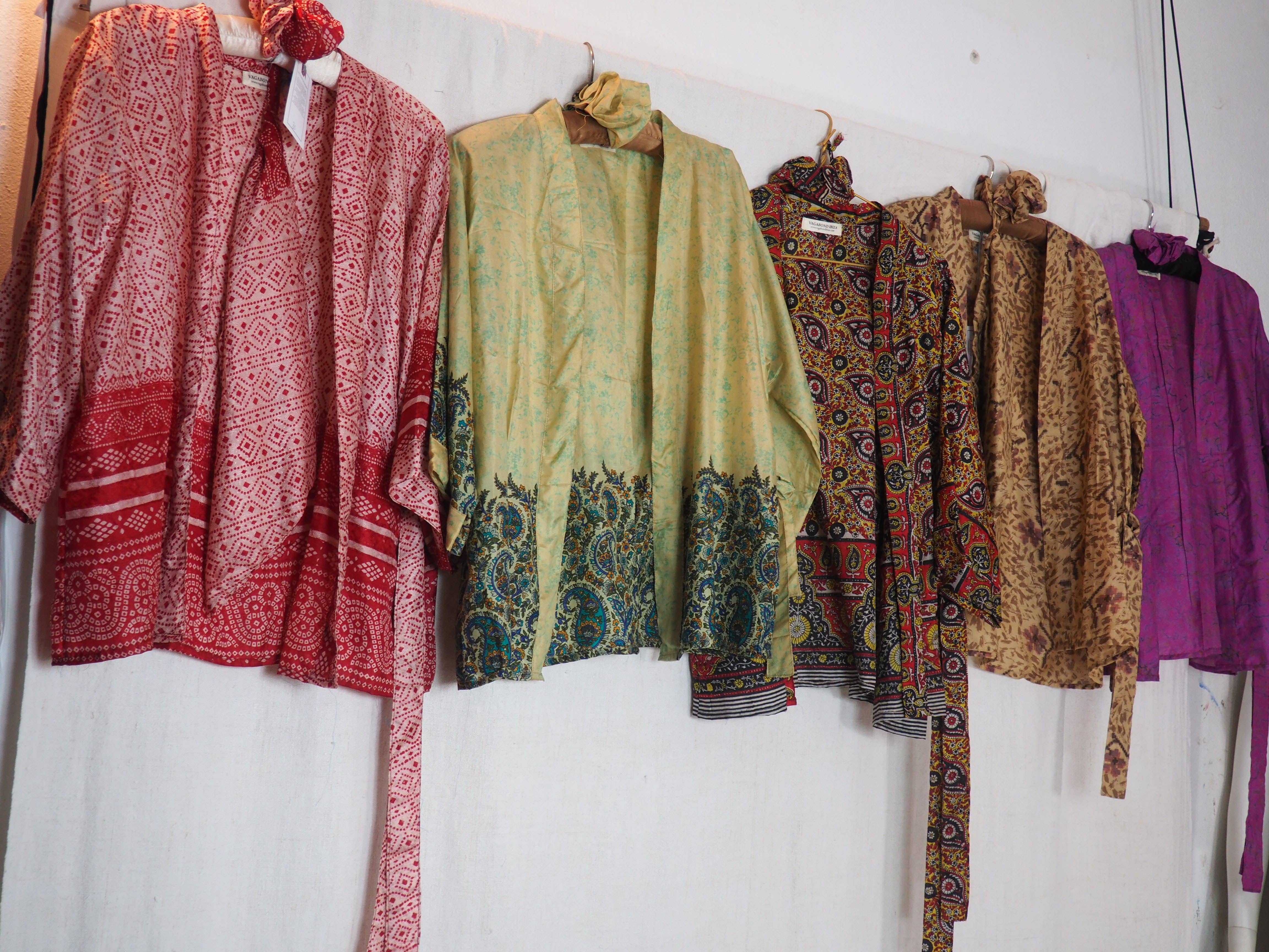 Vagabond Ibiza - Wholesale Kimono - Women's - The Kardash Kimono Short – Up-cycled Vintage Sari Kimono 31